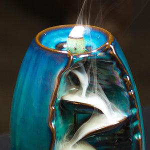 backflow waterfall ceramic incense burner